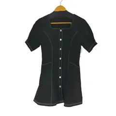 グレイル GRL スクエアネック配色ステッチフレアミニワンピース レディース JPN：S 