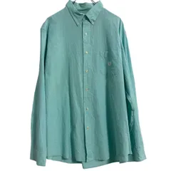 CHAPS 長袖 無地シャツ チャップス XL ミントグリーン ボタンダウン ビッグサイズ 古着卸 アメリカ仕入 a610-5738のサムネイル