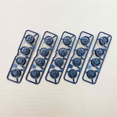 ミニ四駆　中径ローハイトホイール（フィン／ブラック）５個セット