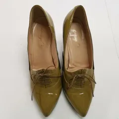 Odette e Odile オデットエオディール エナメルレザー 黄土色 ベージュ 24.5cm パンプス レースアップ レディースシューズ#8623