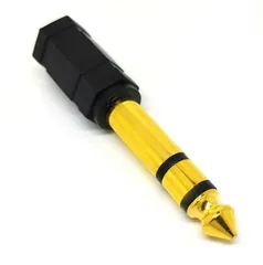 3.5mm ジャック - 6.35mm ステレオヘッドフォンアダプターコネクタコンバーター 6.3mm ゴールド 1/4