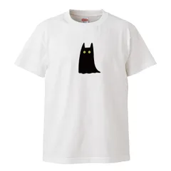Tシャツ メンズ 半袖 白 ホワイト 猫 ねこ ネコ 黒猫 動物 アニマル イラスト シュール おしゃれ かわいい ウッドグリーン(WOOD GREEN)