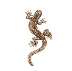 翌日匿名配送致しますトカゲ lizard 金 ダイヤ付　ゴールド　ブローチ 14K リザード一点もの