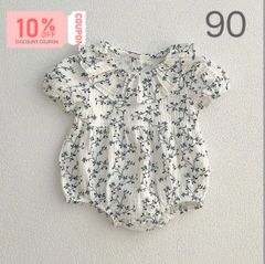 【最終セール】韓国風子供服  花柄 ベビー服 キッズ 女の子 かわいい ベビー服 ワンピースORロンパース 90cm