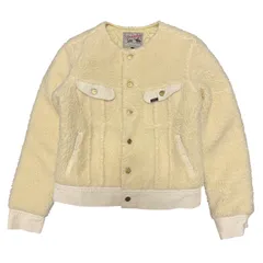 Z1550 【美品】 Lee リー STORM RIDER ノーカラーボアジャケット アイボリー レディース サイズM