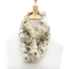 プロポーション ボディドレッシング PROPORTION BODY DRESSING ティペット マフラー ラビットファー 総柄 ベージュ 茶色 ブラウン /HO8のサムネイル