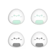 おにぎりパターン-ミントグリーン＆浅いグレイ PlayVital nintendo Switchに対応用ジョイスティックキャップ、Switch Liteに対応用サムスティックキャップ、Switch有機elモデルに対応用シリコンアナログスティックキャップカバー、