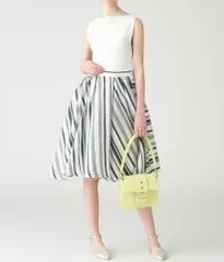 CELFORD セルフォード ストライプニットワンピース 切替ワンピース ノースリーブ ドッキング ストライプ柄 CWFO182035 黒 白 ブラック ホワイト サイズ38 レディース 夏 ゴーゴー古着溝口店 23 No.88