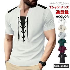 Tシャツ メンズ ワッフル 半袖Tシャツ カジュアル Tシャツ 無地 ワッフル生地 yifengyu71