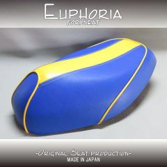 □【DIO ディオ AF34 AF35 SR ZX】張替え済♪　シート　青/黄色ライン《Euphoria》□MK46937