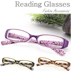 新品 ＼ 花柄 ／ 可憐な花をイメージ リーディググラス 老眼鏡 黒縁 黒ふち シニアグラス おしゃれ ウエリントン 鼻パッド 細い カジュアル バネ式 40代 50代 60代 丈夫 +1.0 +1.5 +2.0 +2.5 +3.0 No.1059nm-2