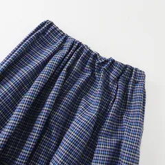 美品 2022AW アデュートリステス ADIEU TRISTESSE ポリエステルウールチェックスカート /ブルー系 ロング マキシ-.【2400013706780】のサムネイル