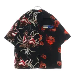 新品同様美品PRADAアロハシャツ 花柄 半袖シャツ プラダ PRADA アロハシャツ 花柄 半袖 M 国内正規 メンズ