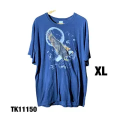 ATC 半袖Tシャツ ネイビー XL コットン ビッグプリント アニマル 鳥 ワシ クルーネック 春夏 古着 TK11150