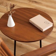 ライフファニチャー TH ASH TABLE ウッド天板 ラウンドサイドテーブル