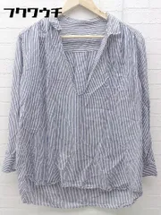 ◇ green label relaxing グリーンレーベル UNITED ARROWS ストライプ 長袖 シャツ ホワイト ネイビー レディース  【1002800407408】