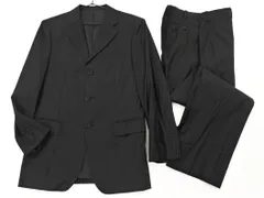 バーバリーブラックレーベル 3ピース セットアップ 羊毛 水牛ボタン 紺 38R thrift-webshop_n-114-fg6927-02