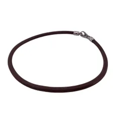 【BVLGARI】 ブルガリ チョーカー レザー メンズサイズ 50cm ブルガリ レザー チョーカー 50cm ブラック 黒 ネックレス 革