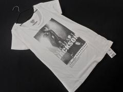 新品 NATURAL BEAUTY BASIC ナチュラルビューティーベーシック MICHAEL JACKSON KING OF POP プリント Tシャツ sizeM/白 ■◆ レディース