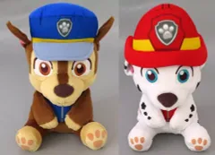 【中古】ぬいぐるみ 全2種セット ちょこんとおすわり Lぬいぐるみ“チェイス/マーシャル” 「パウ・パトロール」