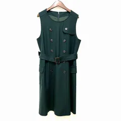 #wnc レリアン Leilian ワンピース 13 緑系 ノースリーブ ベルト付き バックジップ 大きいサイズ レディース [819259]