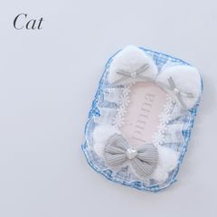 No. 18 レースデコ ねこ ブルー