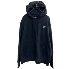 NIKE ロゴスウェット パーカー XL ブラック ナイキ 裏起毛 プルオーバー ワンポイントロゴ 古着卸 アメリカ仕入 a708-5932