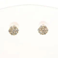 K10PG　ピアス　earrings　ダイヤ　0.17　×2　総重量約0.7g