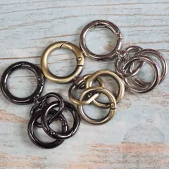 【1個】回転環付き丸カラビナ小＋25mmカラビナ2個 キーホルダー gh11【makuzo shop】