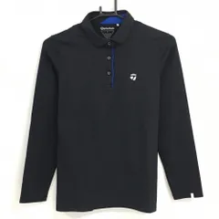 【超美品】テーラーメイド 長袖ポロシャツ ダークネイビー ロゴ白  レディース L ゴルフウェア TaylorMade