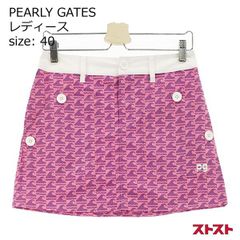 パーリーゲイツスカート0 0 パーリーゲイツ ダイヤカットロゴプリント BOXスカート ホワイト系