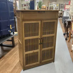 ヴィンテージ下駄箱 シェルフ フリーラック 棚 茶 中古品 レトロ アンティーク④ - 玄関収納