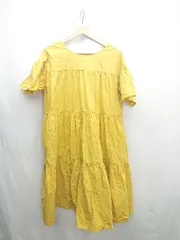 ◇ ◎ ⊂ Ray BEAMS レイ ビームス 半袖 膝下丈 ワンピース サイズF イエロー系 レディース E  【1501230015554】