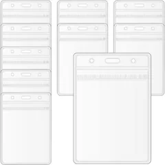 名札ケース 【縦長】 透明 クリア 名札ホルダー ネームホルダー ケース 名札 ネームプレート 首下げ 業務用 【10枚入り】  NMT-010