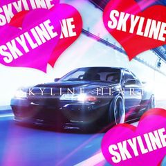 SKYLINE HEART PINK - スカイライン ハートピンク ステッカー