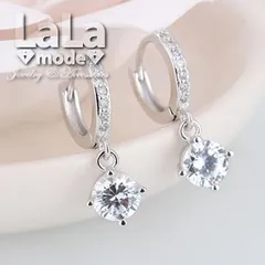 ピアス レディース メンズ フープピアス 1ct CZダイヤモンド AAAA ジルコニア シルバー925 ロジウムコーティング仕上げ アレルギー対応 イヤリング 送料無料 華奢 韓国 ファッション ゆれる プレゼント 人気 シンプル アクセサリー ジュエリー