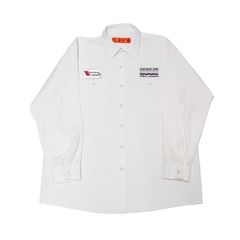 RED KAP レッドキャップ 長袖 ワークシャツ 企業 刺繍 ワッペン ホワイト XL