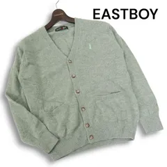 EAST BOY イーストボーイ 秋冬 刺繍♪ ウール100％ スクール ニット カーディガン Sz.9 レディース 女子 学生