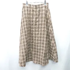 ◇ ⊇ Lugnoncure ルノンキュール チェック柄 ロング フレア スカート サイズF ブラック系 レディース E  【1409100017731】のサムネイル