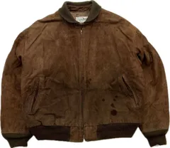 70s 80s L.L.Bean エルエルビーン ビンテージ ロケットタロン 中綿 スウェード ブラウン レザージャケット ブルゾン 42 希少 古着■S3843