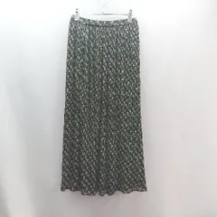 ◇ LOWRYS FARM 花柄 総柄 ウエストゴム 薄手 ロング プリーツ スカート サイズF ブラック レディース E  【1310130009699】