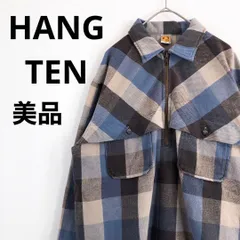 【美品】HANG TEN　ハンテン　長袖シャツ　ギンガムチェック　ブルー　M