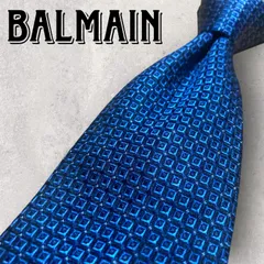 BALMAIN バルマン パネル柄 ドット柄 ネクタイ ブルーのサムネイル