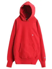 【お得なクーポン配布中!】 90s USA製 ★ チャンピオン リバースウィーブ スウェット フード パーカー メンズ L 古着 オールド トレーナー 裏起毛 ワンポイント 目付き