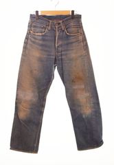 リーバイス LEVI'S 501xx 1947 VINTAGE ヴィンテージ デニム 40年代 40's 40s  トップボタン刻印なし 隠しリベット 片面タブ センターセット LEATHER PATCH 革パッチ デニム ブルー 103MB-325