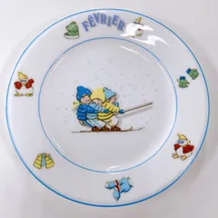 希少！レトリプレ12か月ビンテージ12枚 お皿ニコルランベール　フランス 希少！レトリプレ12か月ビンテージ12枚 お皿ニコルランベール