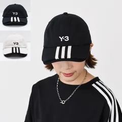 Y-3 ワイスリー ベースボールキャップ 帽子 3S CAP JN7183 JM9041 レディース ユニセックス ブラック オフホワイト コットン ブランド ロゴ ストライプ カジュアル アウトドア スポーツ