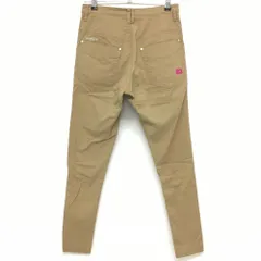【美品】パーリーゲイツ パンツ ベージュ ティー装着可 刺しゅうピンク レディース 0(S) ゴルフウェア PEARLY GATES