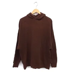 エモダ EMODA パーカー フーディ スウェット リブ ゆったり コットン 綿 スリット 長袖 F 茶 ブラウン /NT16のサムネイル