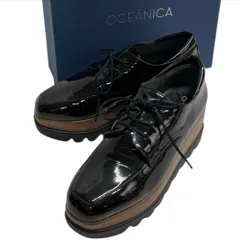 OCEANICA オセアニカ 厚底 エナメル レースアップシューズ ローファー 箱付 黒 ブラック 23.5cm レディース 北千住マルイゴーゴー古着店 有4
